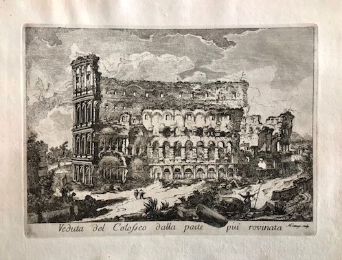 Montagu Dominique (attivo a Roma nella seconda metà  del XVIII Secolo) Veduta del Colosseo dalla parte più rovinata 1770 Roma